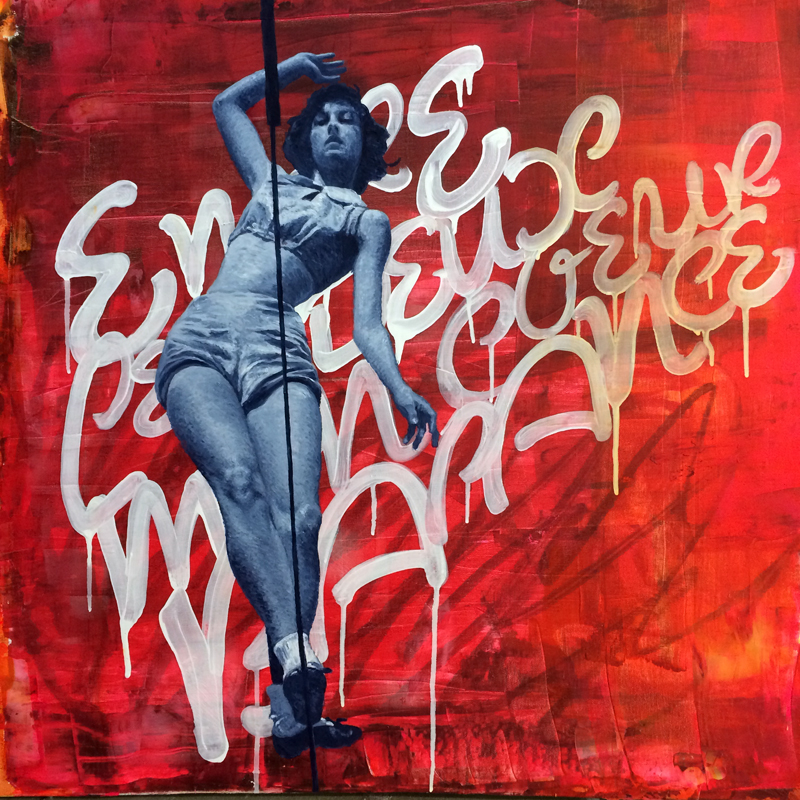 "entre le 2 mon coeur balance" - painting / acrylic on canvas - 80x80cm / may 2014