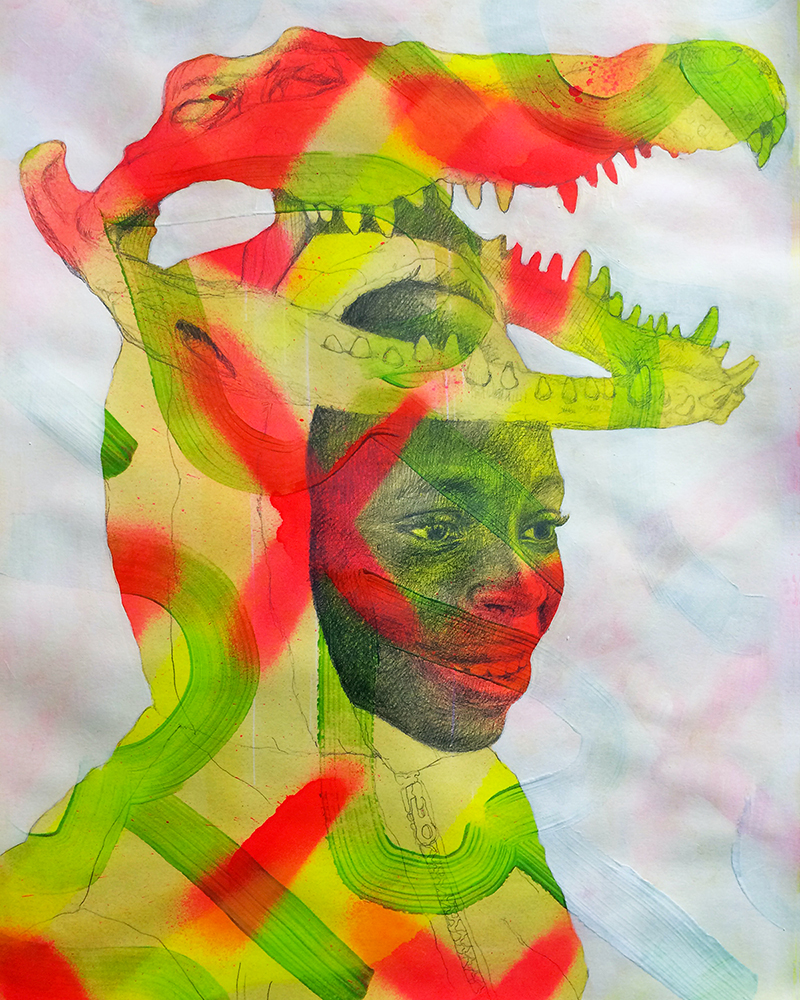 "Bois Sacré II" spray, acrylic, ink & graphite on paper / 30x40cm - october 2015