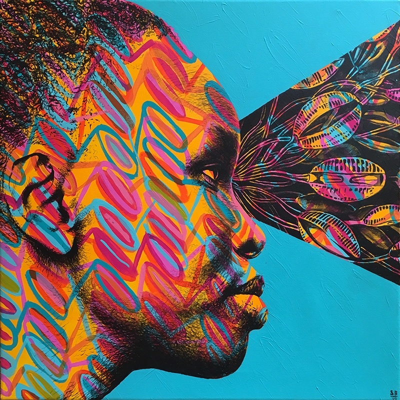 "Innervision" acrylic painting on canvas 60x60cm / july 2019