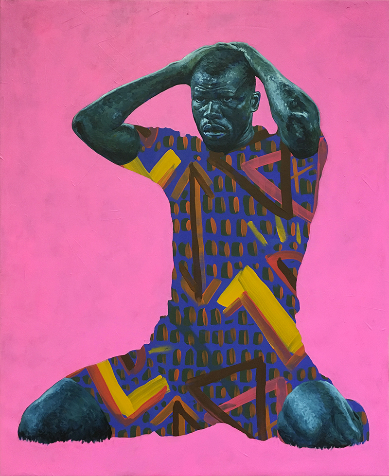"X-Pectant (kalidou koulibaly portrait)" acrylic painting on canvas 100x80cm / november 2019