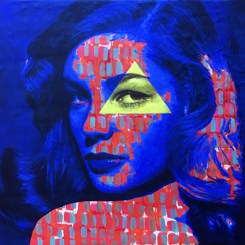 "The Look" acrylic painting on canvas 90x90cm / december 2019
