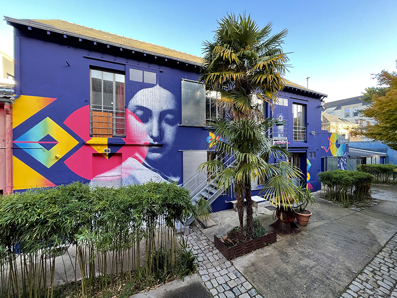 Street Art : Medium, Street-art rue des olivettes, Nantes 2021 / collaboration with Lloeill