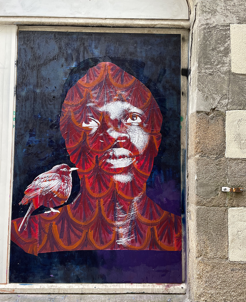 Street Art : painting / original acrylic on paper - Nantes, France / september 2021