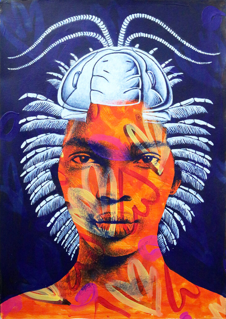 "AspidoniaHair" acrylic painting on paper 40x30cm / november 2020