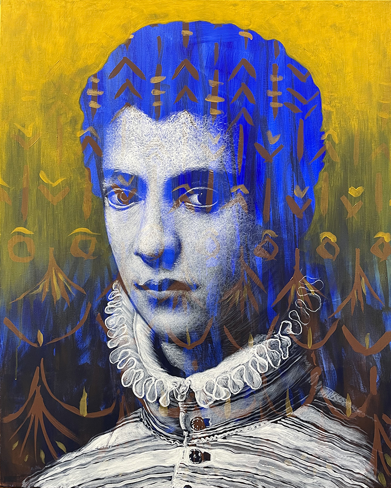 "portrait de Jeune Homme" acrylic painting on canvas 81x100cm / october 2021