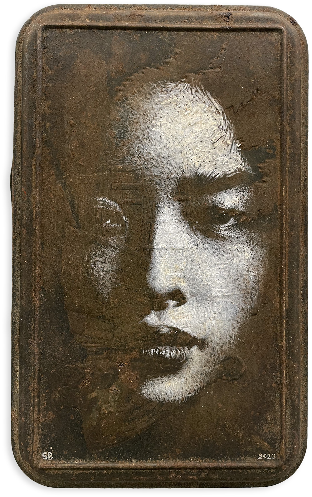 "SaikoSoul" acrylic painting on steal box 30x18cm