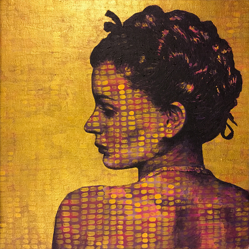 "Golden lady" - painting / acrylic on canvas - 50x50cm / january 2017 - 