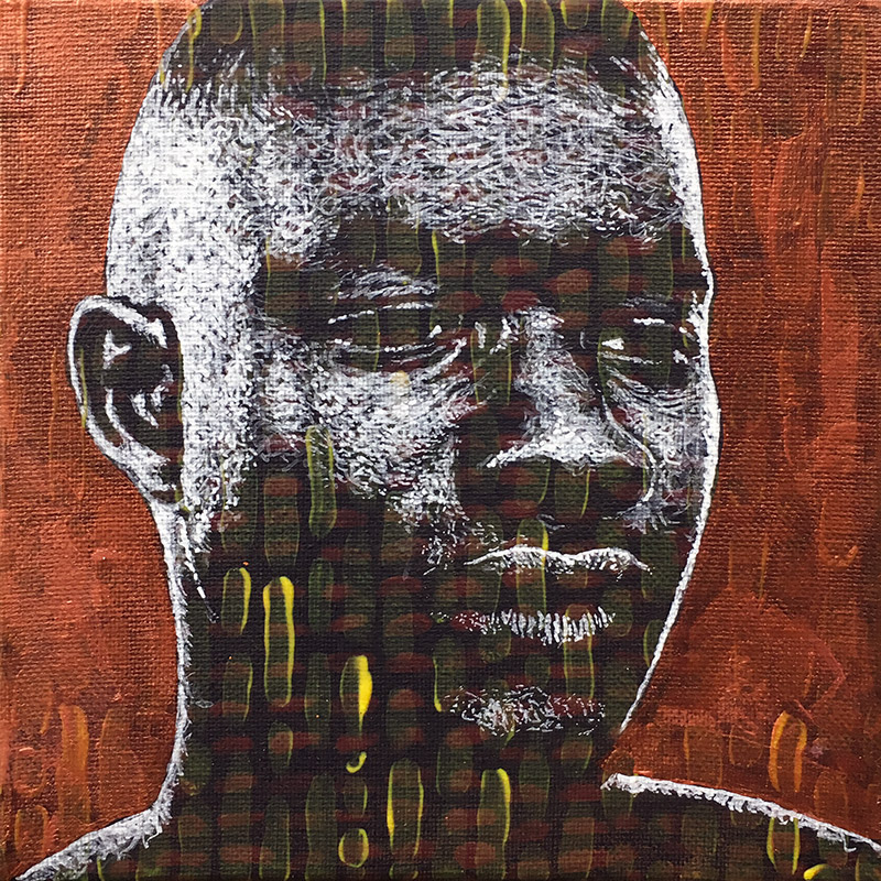 "CopperBoy" acrylic painting on canvas 20x20cm june 2017