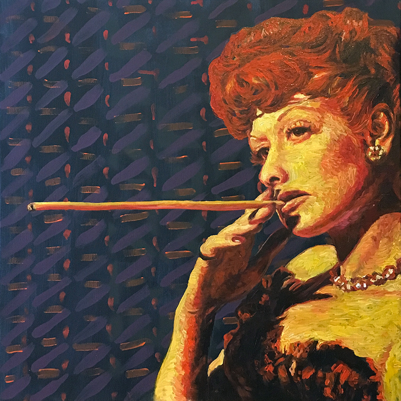 "The longuest cigarette ever smoked by a woman" - Painting / oil & acrylic on canvas / 50x50cm - february 2017