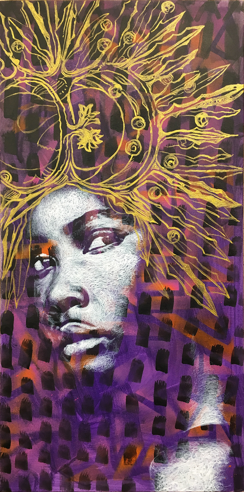 "Mardi Gras" acrylic & spray painting on canvas 40x80cm / june 2018