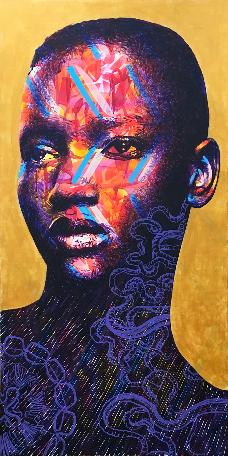 "Abyss III" acrylic painting & spray on canvas 60x120cm / september 2018