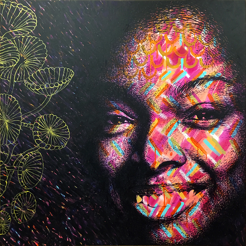 "Seed " acrylic & spray painting on canvas 200x200cm / december 2018 - private collection Paris, France