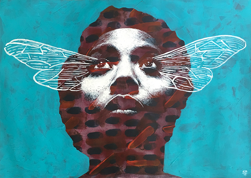"Little Fly" acrylic painting on paper 50x40cm / february 2019