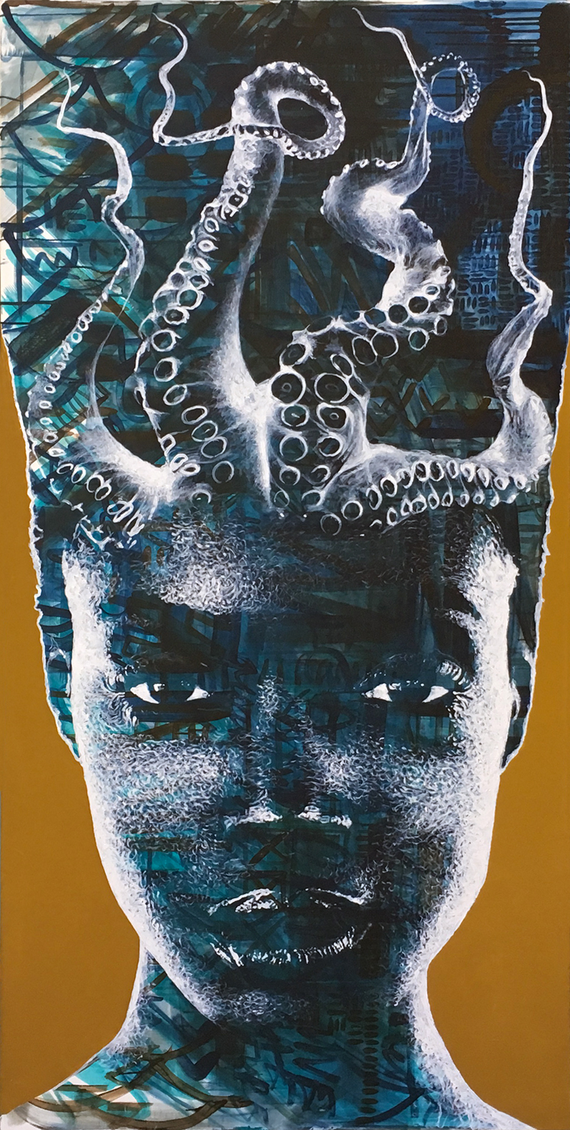 "OctopusIV" acrylic painting on canvas 100x200cm / august 2019