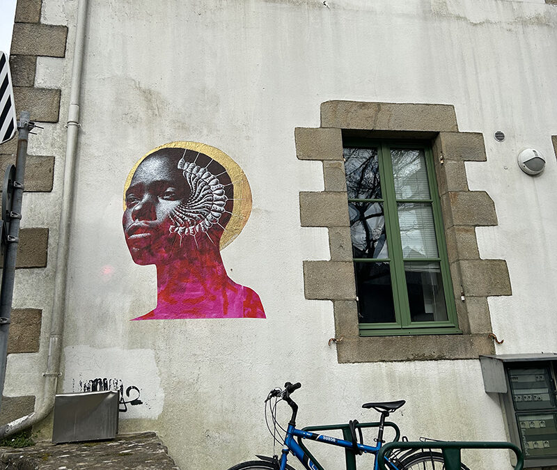 Femme Africaine auréolée a la chevelure animale / Auray, Nantes