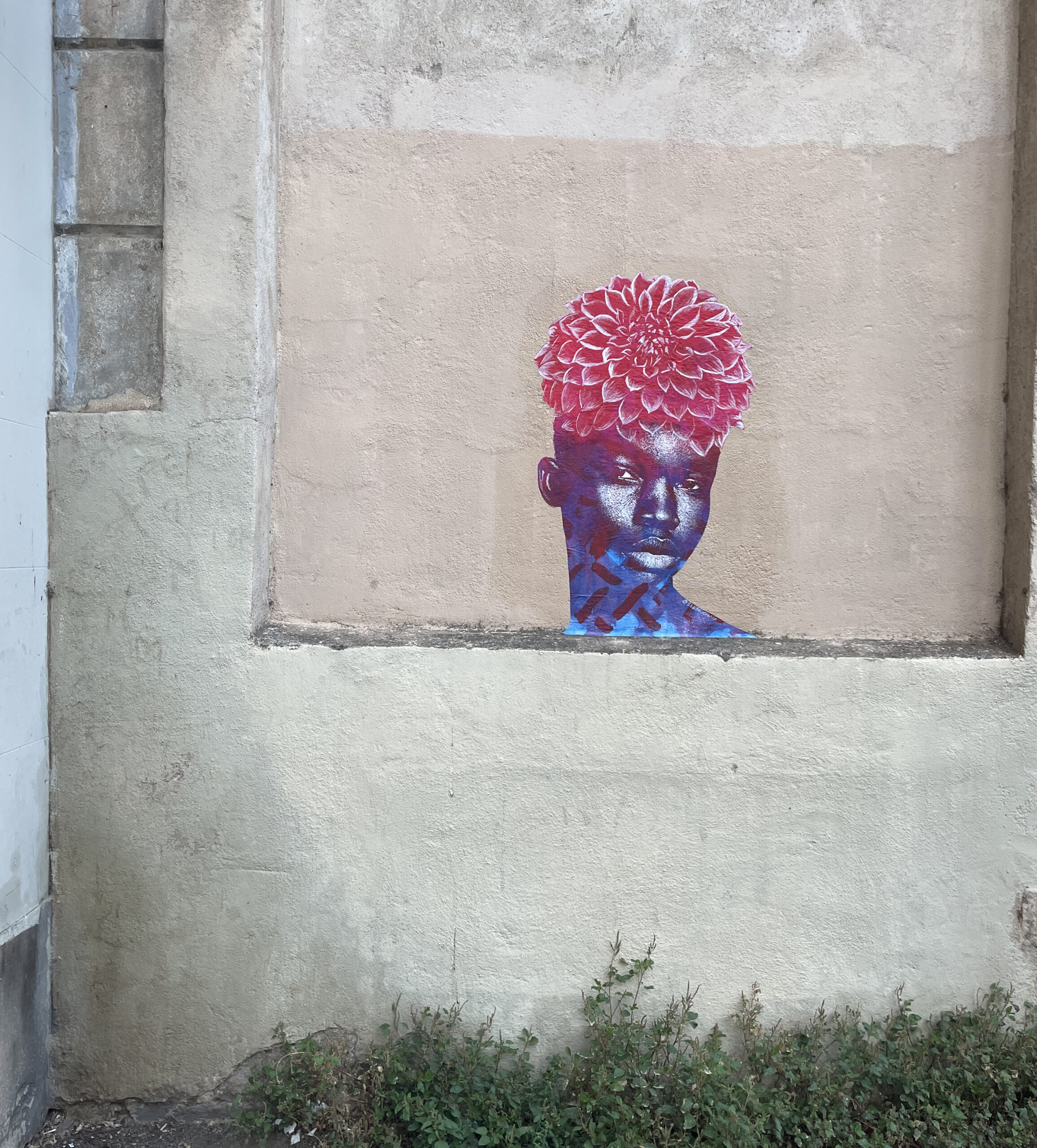 Jeune Homme Africain à la chevelure fleurie / Barcelone, Espagne