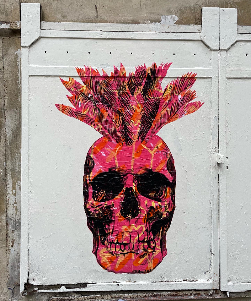 Crâne-Palmier au fond rouge / Nantes, France