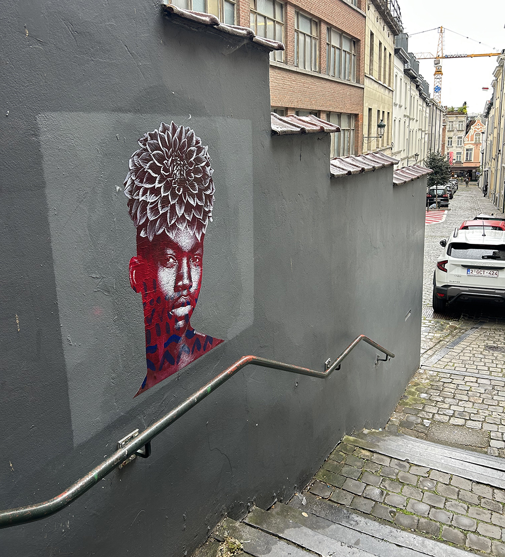 Jeune Homme Africain à la chevelure fleurie / Bruxelles, Belgique – 2026